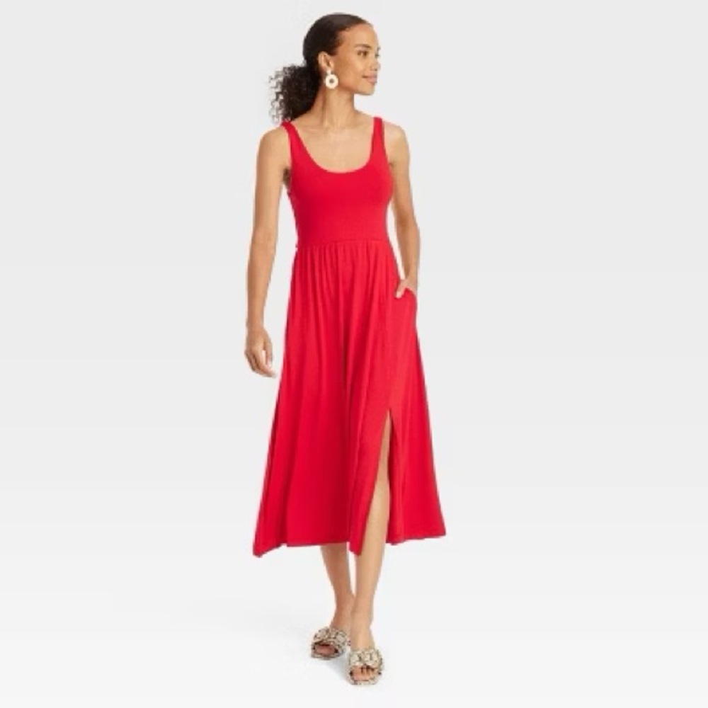 A New Day Midi Ballet Dress Red Size Small (Target Must Have)